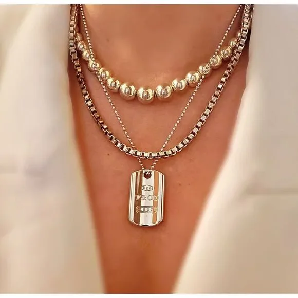 Tiffany & Co Hardwear Graduated Ball Bead Necklace - 925 Silver - 16” - Picture 15 of 15